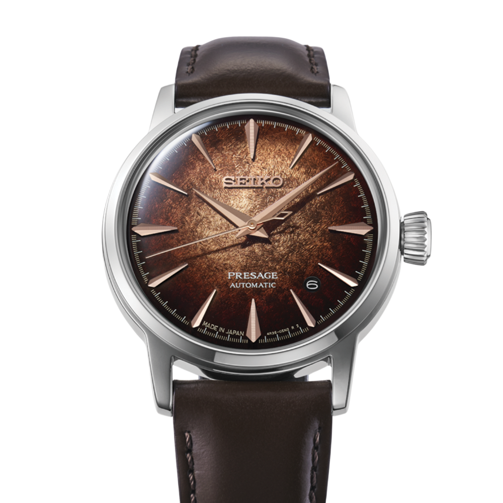 HCB003 Presage Cocktail Time 38.5mm - Brown on Leather Strap