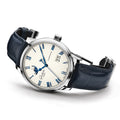 Senator Excellence Panorama Date Moon Phase 40mm - Silver on Leather Strap