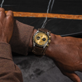 Black Bay Chrono S&G 41mm - Champagne on Brown Leather Strap