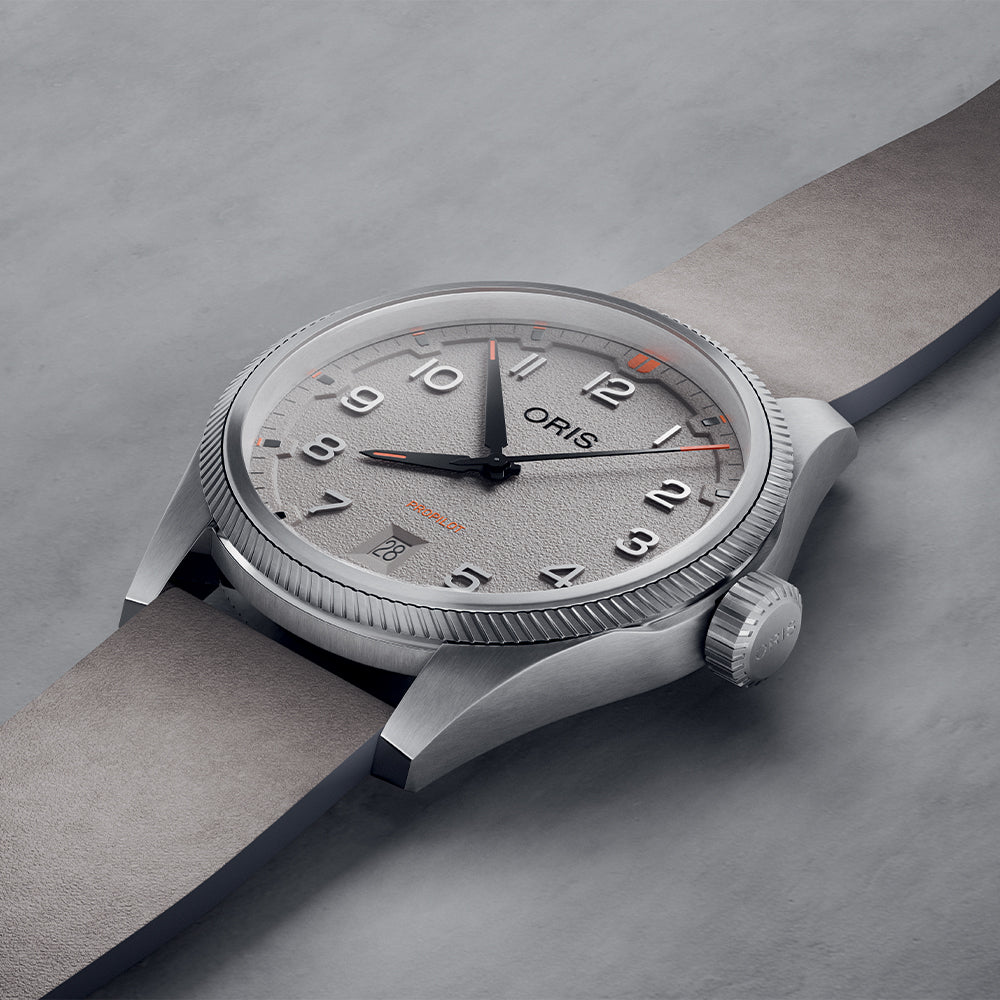 ProPilot Date 41mm - Chalk Grey on Leather Strap