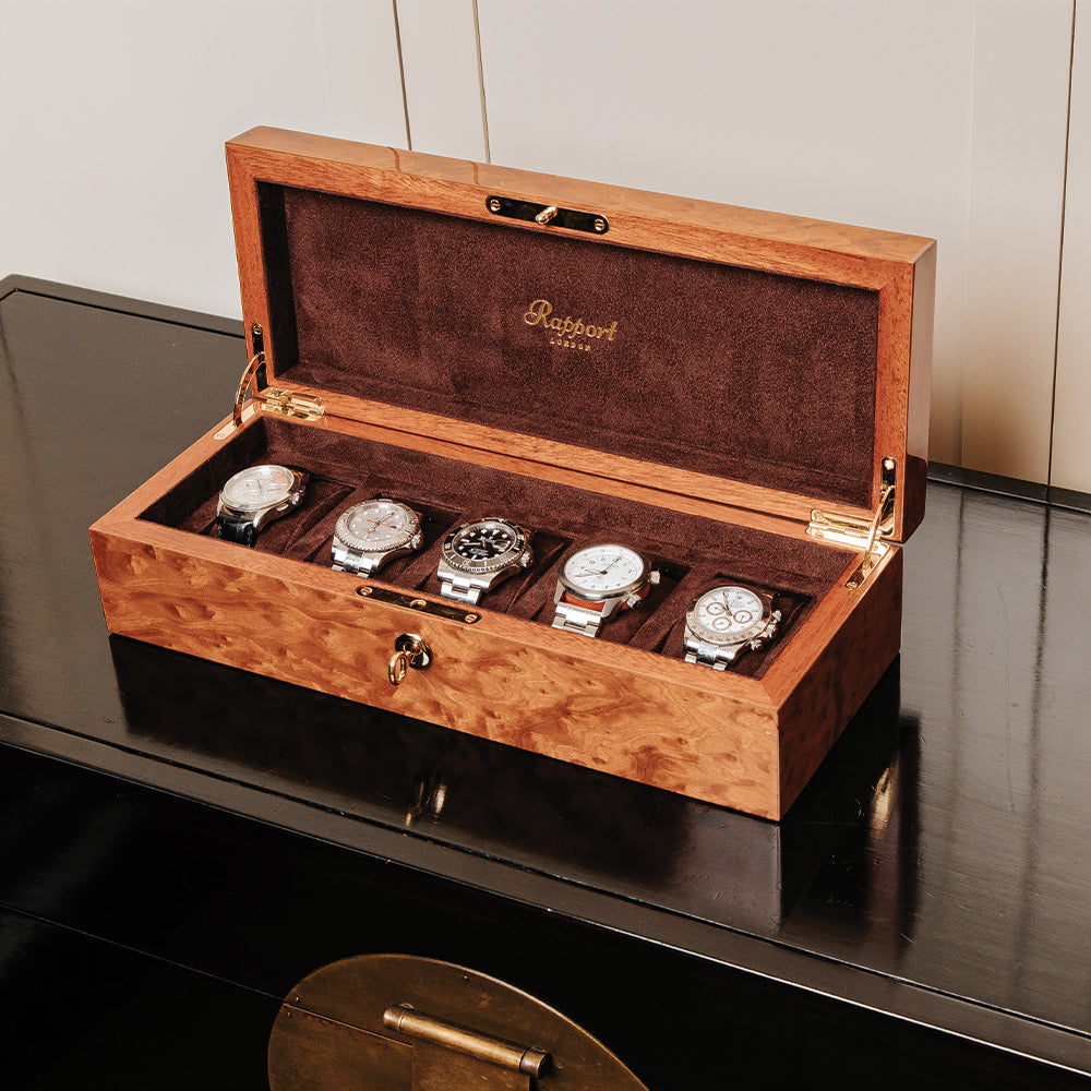 Heritage Five Watch Box - Burr Walnut