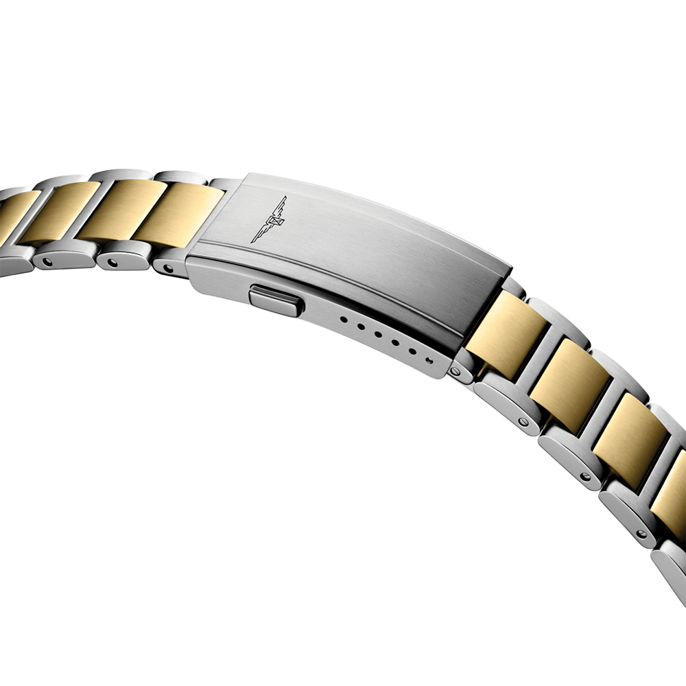 HydroConquest Quartz Yellow PVD Two-Tone 42mm - Black on Bracelet
