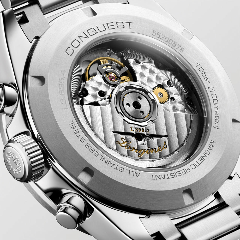 Conquest Automatic Chronograph 42mm - Silver on Bracelet