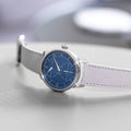 Le Régulateur Gravé Bleu 39mm - Blue on Leather Strap