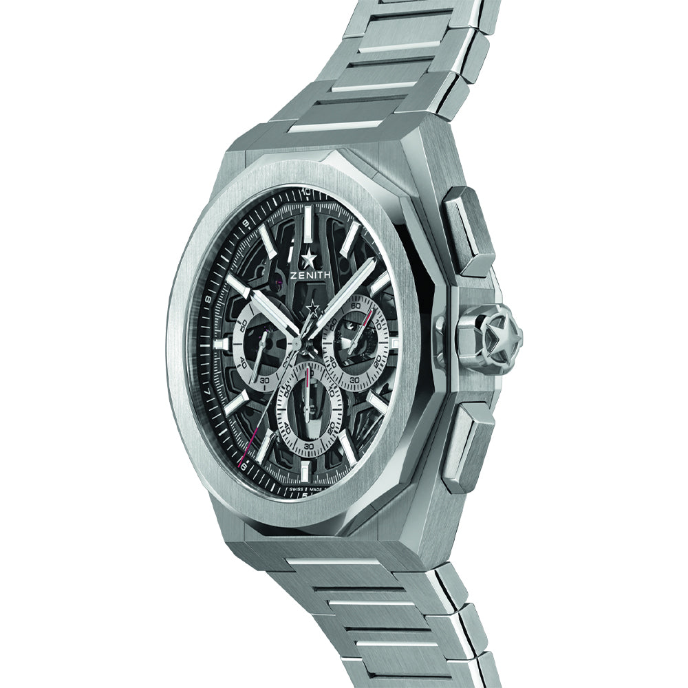 Defy Skyline Chronograph Skeleton 42mm - Black-Toned on Bracelet