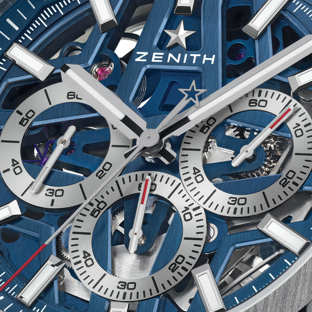 Defy Skyline Chronograph Skeleton 42mm - Blue on Bracelet