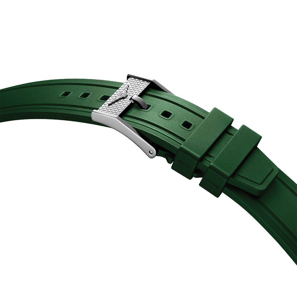 Legend Diver 39mm - Green on Rubber Strap