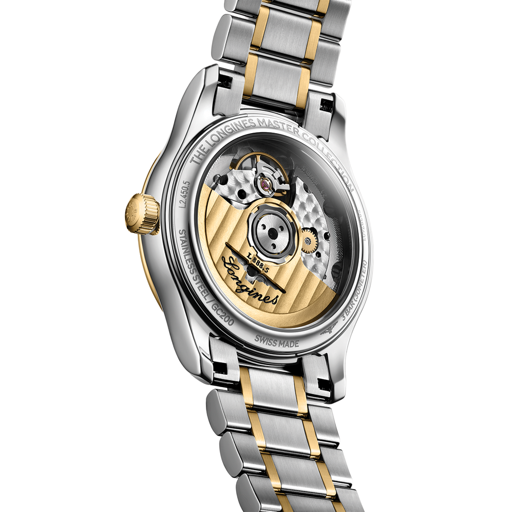 Master 2N Yellow Gold Tow-Tone 34mm - White, Mother-of-Pearl, Diamond-Set on Bracelet