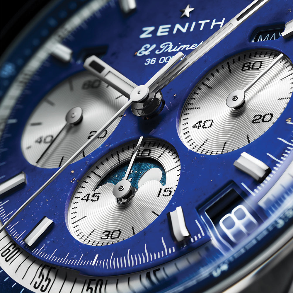 Chronomaster Original Acier Lapis Lazuli 38mm - Blue on Leather Strap and Bracelet