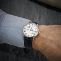 Senator Excellence Panorama Date Moon Phase 40mm - Silver on Leather Strap