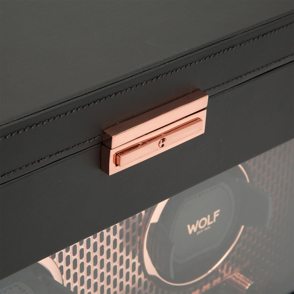 Axis Double Watch Winder With Storage - Copper