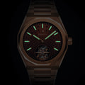 Defy Skyline El Primero Tourbillon Rose Gold 41mm - Red on Bracelet w/ Extra Rubber Strap