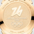 Seamaster Heritage Milano Cortina 2026 Moonshine‚Ñ¢ Gold 37mm - White on Leather Strap
