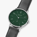 Tangente Neomatik Update 38.5mm - Forest Green on Leather Strap
