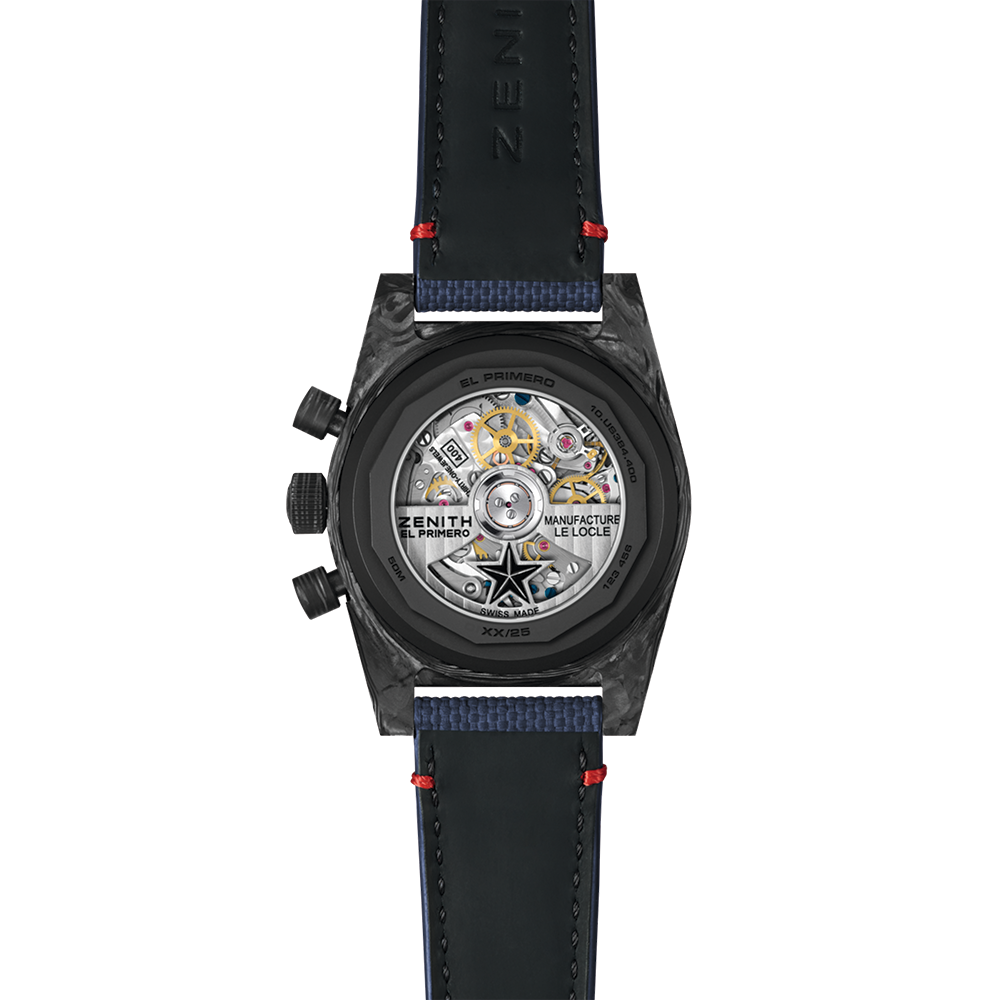 Chronomaster Revival Liberty II Limited Edition Black Carbon 37mm - White on Rubber Strap
