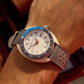 Snorkel Great White Shark 41mm - White on Rubber Strap