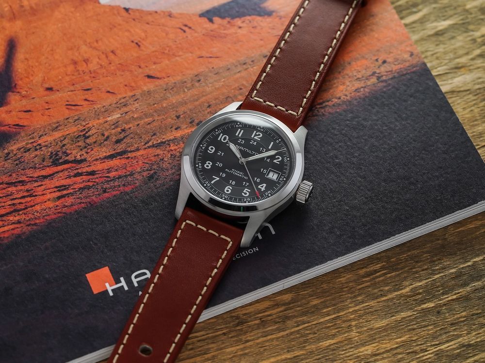 Khaki Field Auto Leather Strap