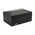 British Racing 10 Piece Watch Box with Drawer - Black