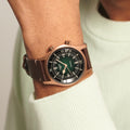 Legend Diver Bronze 42mm - Green on Leather Strap w/ Extra Fabric Strap