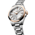 Conquest 30mm - Silver w/ Pink Gold Bezel on Bracelet
