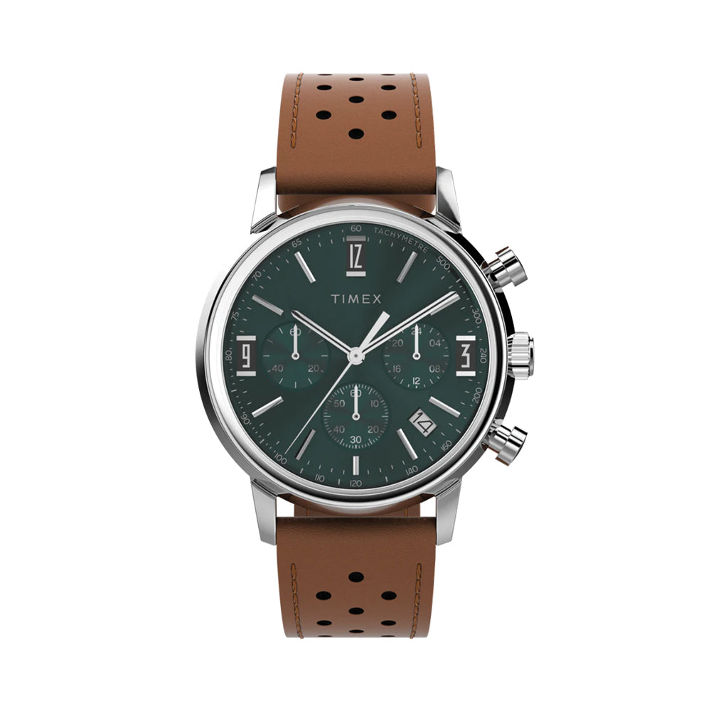 Marlin® Chronograph Tachymeter 40mm - Green on Leather Strap