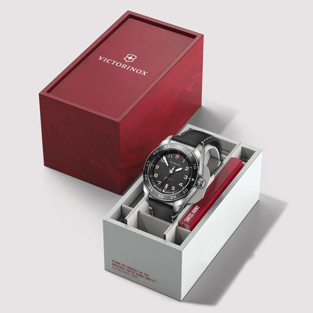 Swiss Army Automatic 42mm - Black on Black Leather Strap