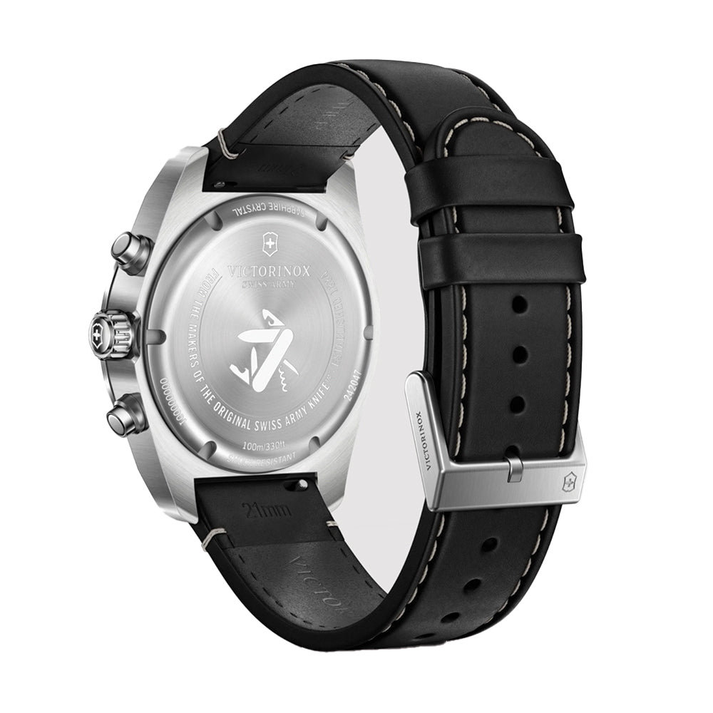 Swiss Army Chrono Quartz 42mm - Blue on Black Leather Strap