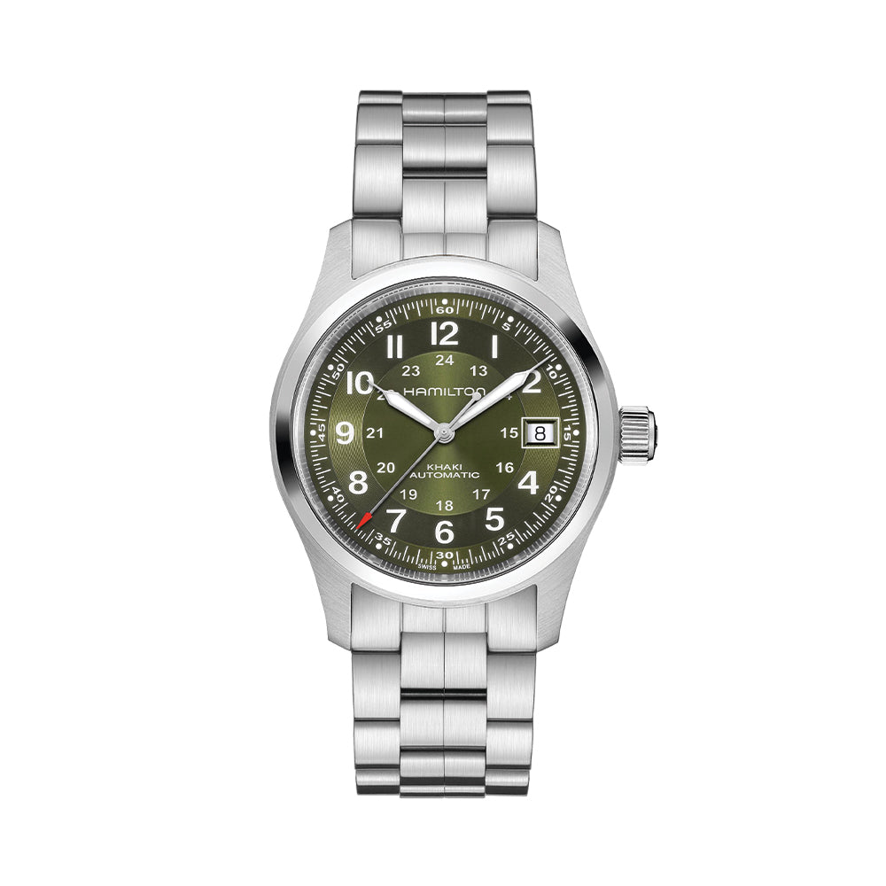 Khaki Field Auto Date 42mm - Green on Bracelet