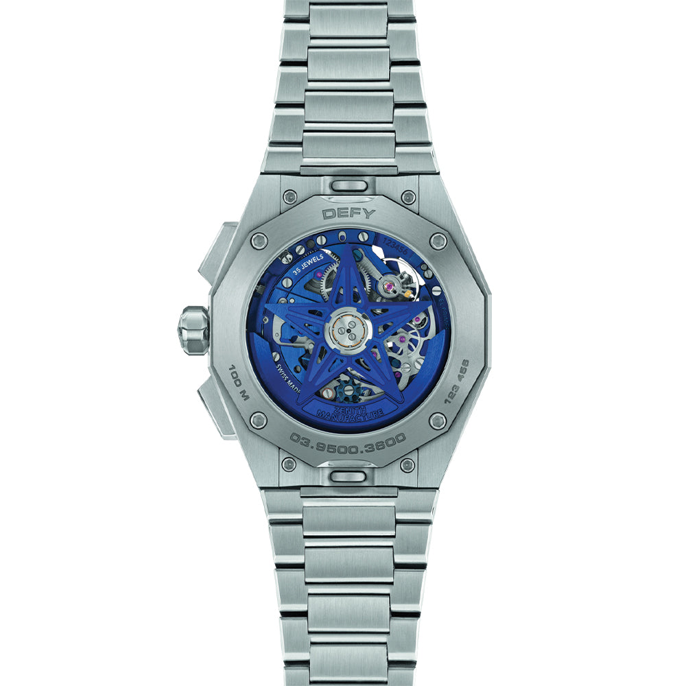 Defy Skyline Chronograph Skeleton 42mm - Blue on Bracelet