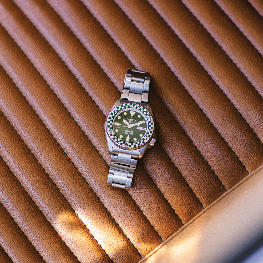 SRPM21 5 Sports Rowing Blazers x Wind Vintage Limited Edition 38mm - Green on Bracelet w/ Additional Fabric Strap