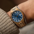Tsuyosa 60 Automatic Rose Gold Tone 40mm - Blue on Bracelet