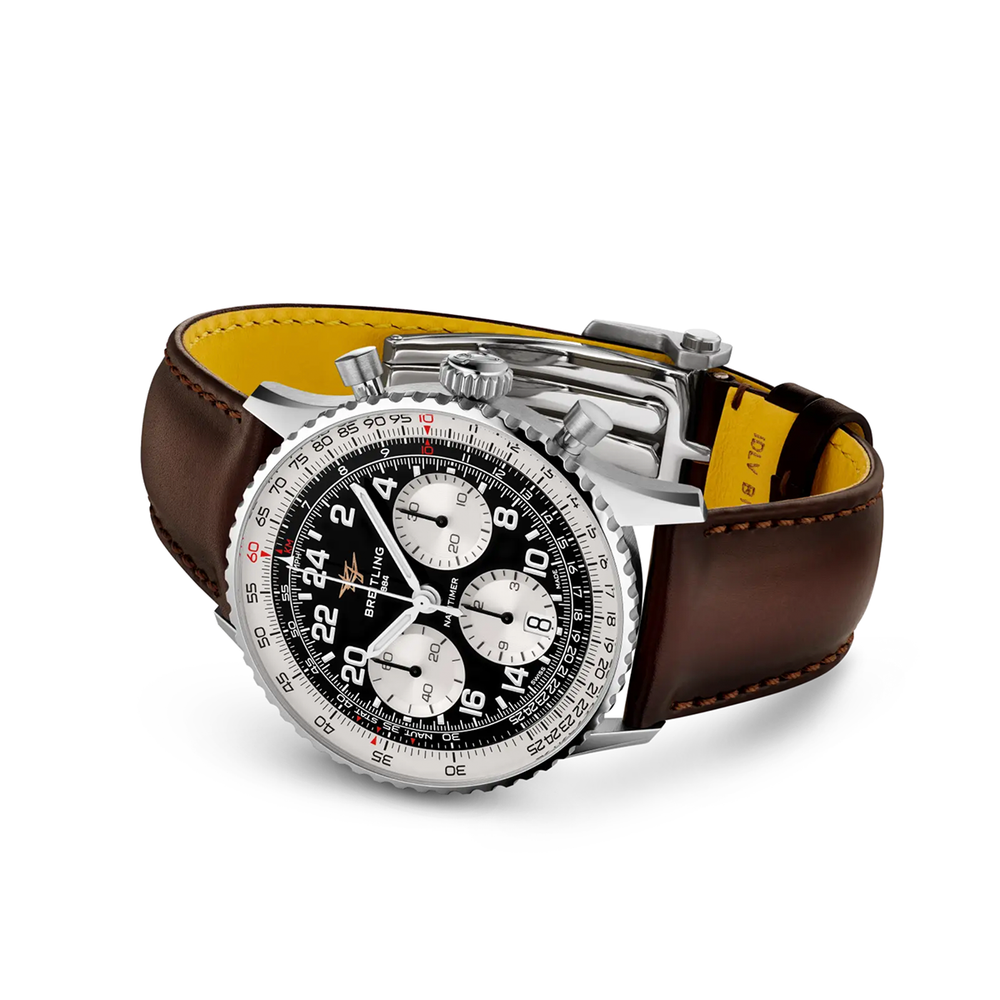 Navitimer B02 Chronograph Cosmonaute 41mm - Black on Leather Strap