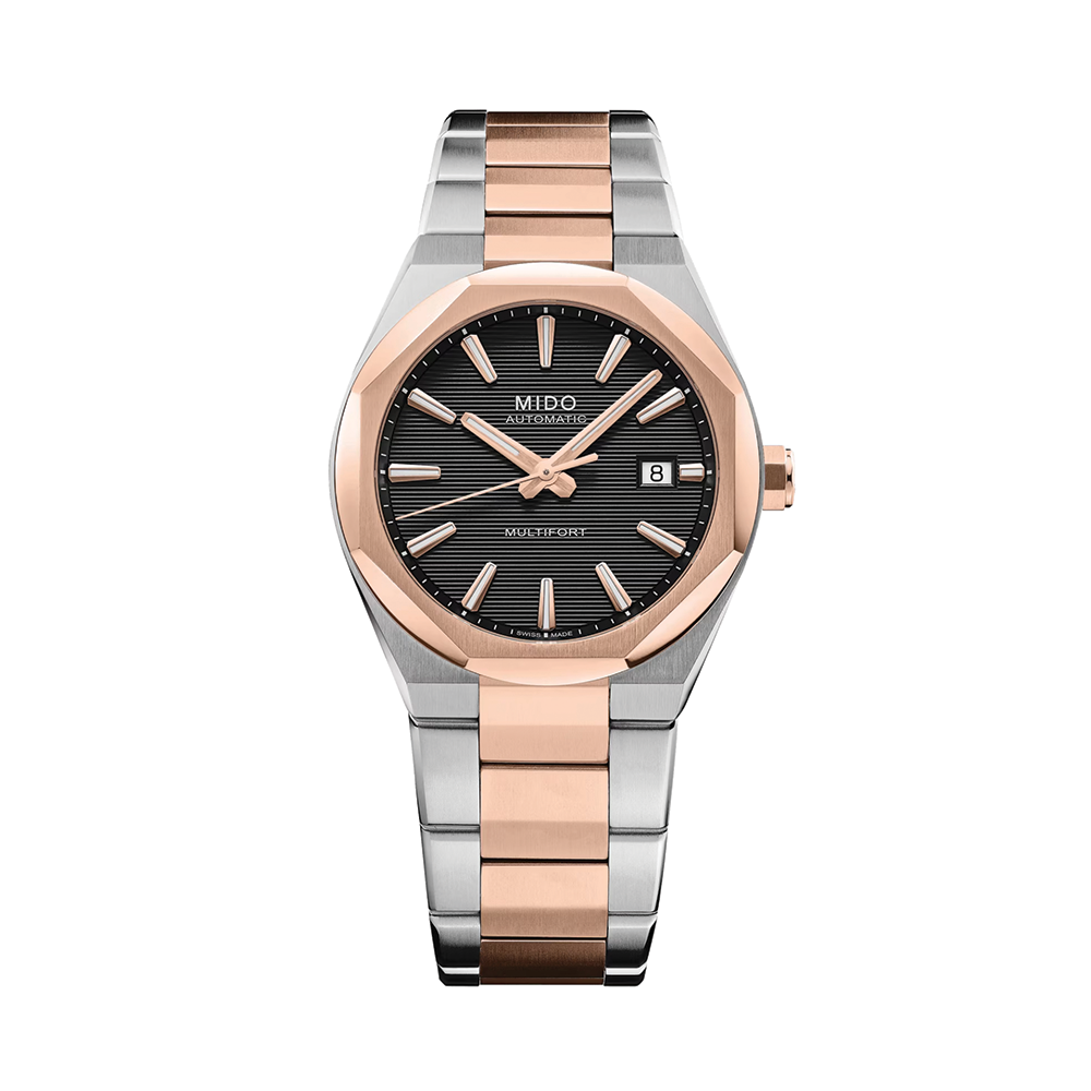 Multifort 8 One Crown Rose Gold PVD Two-Tone 40mm - Black on Bracelet