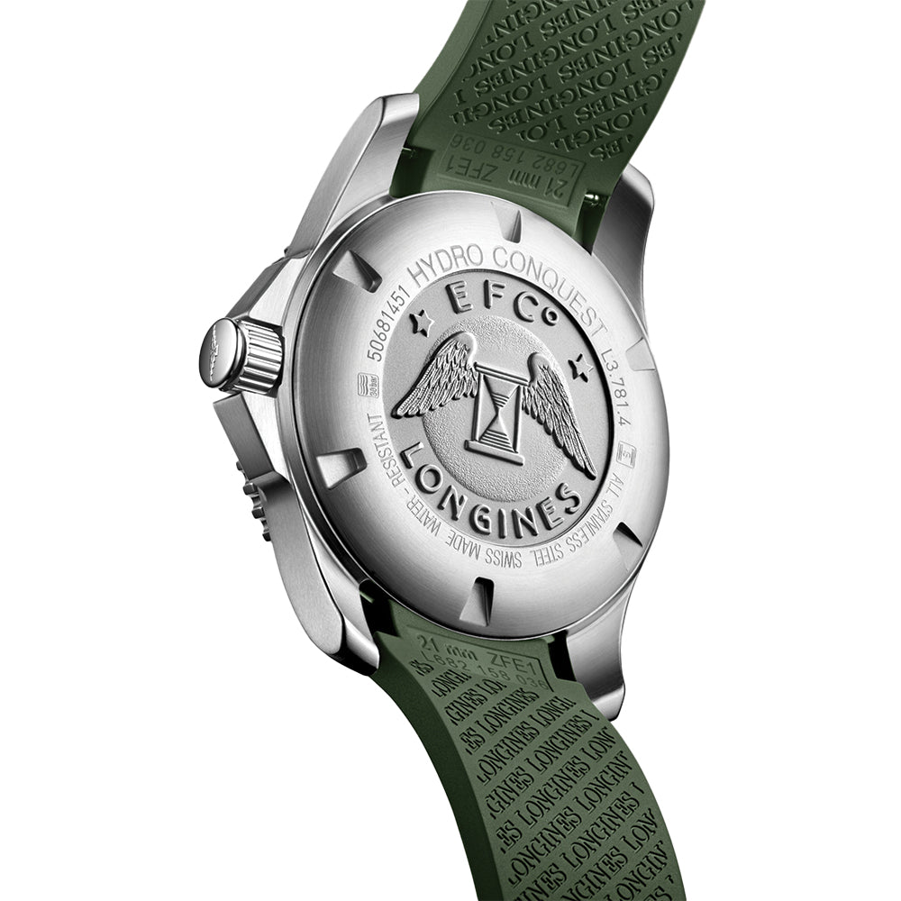 HydroConquest 41mm - Green on Rubber Strap