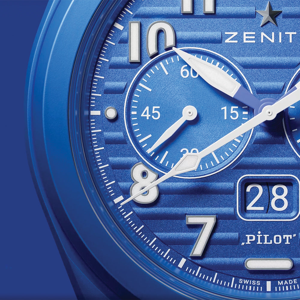 Pilot Big Date Flyback 160th Anniversary Edition Ceramic 41mm - Blue on Rubber Strap w/ Extra Leather Strap