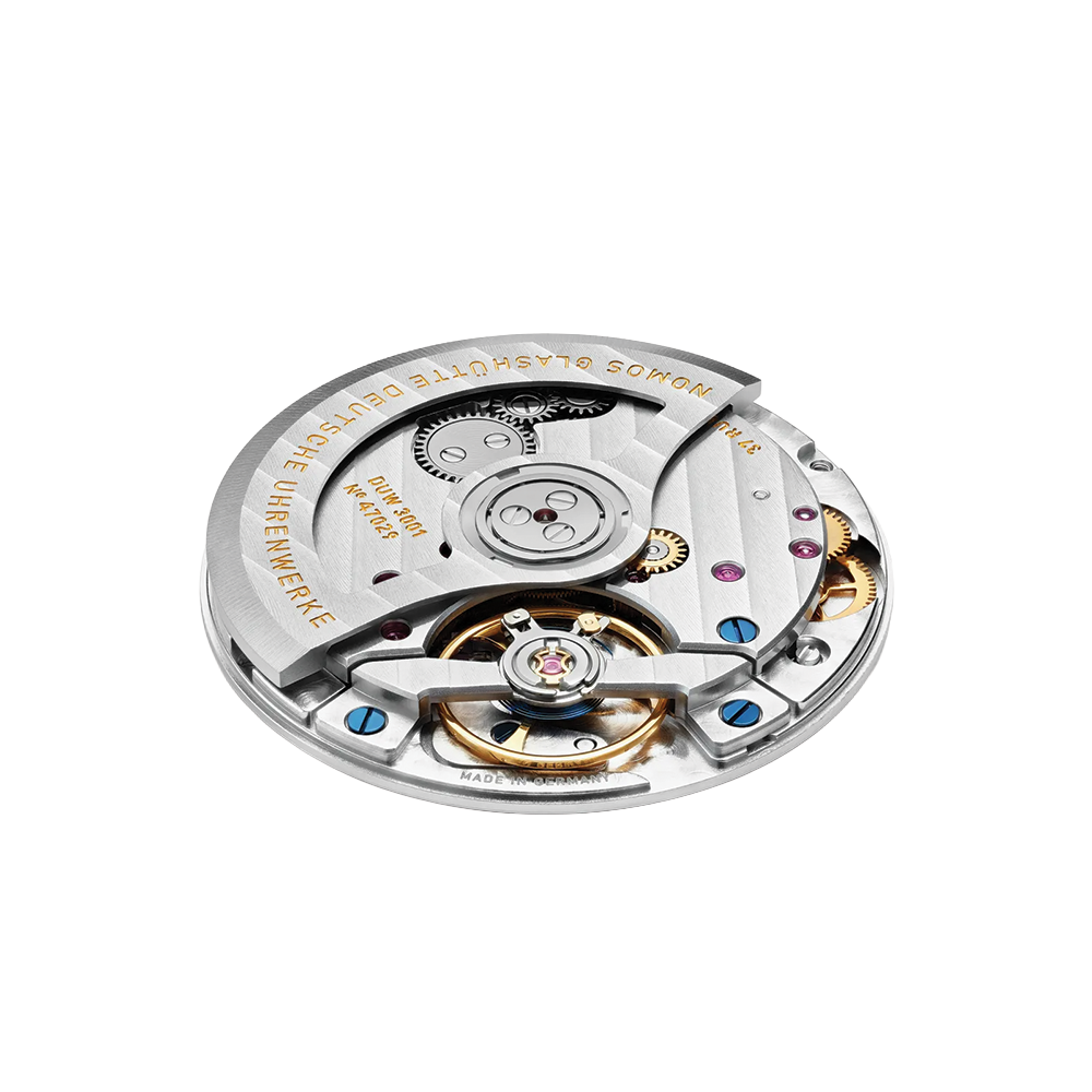 Close up of the Ahoi Neomatik Sand steel back movement with gears and rotor