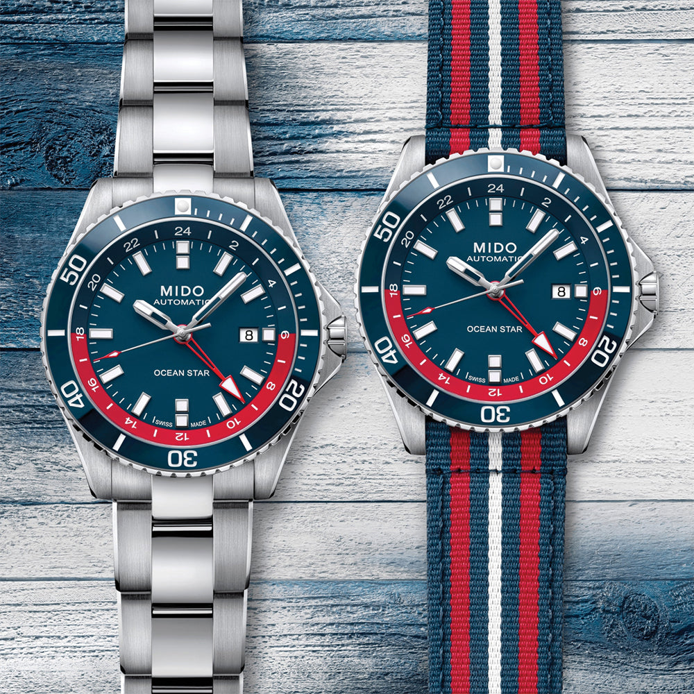 Ocean Star GMT Special Edition 44mm - Blue on Bracelet w/ Additional Fabric Strap