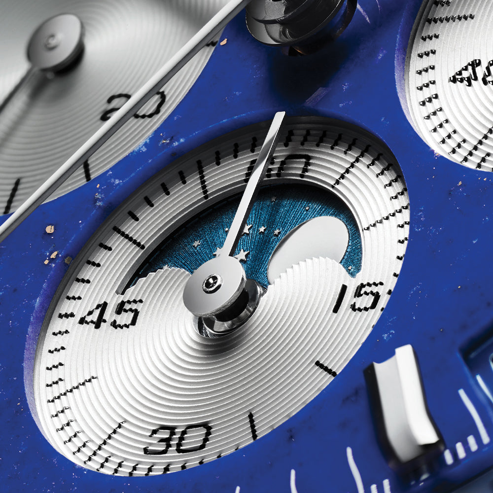 Chronomaster Original Acier Lapis Lazuli 38mm - Blue on Leather Strap and Bracelet