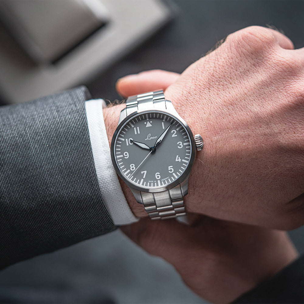 Pilot Watch Basic Augsburg MB Automatic 42mm - Grey on Bracelet