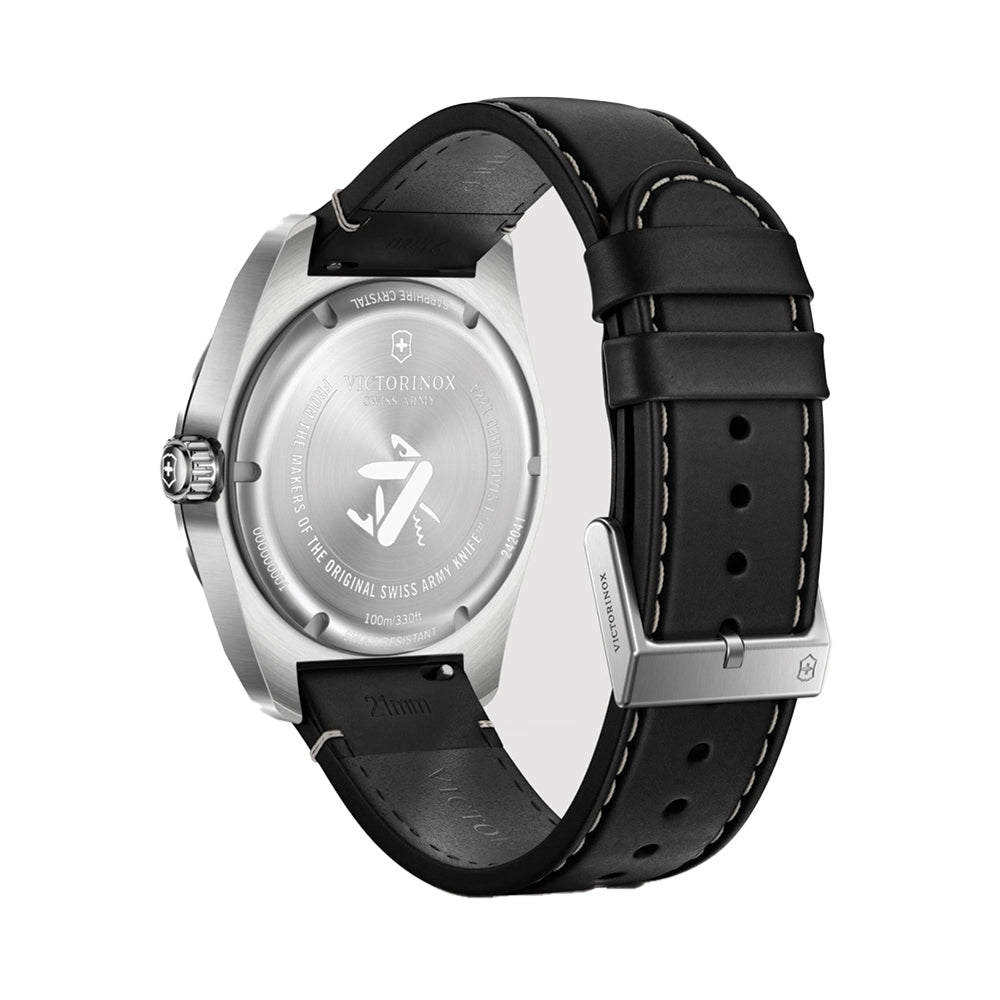 Swiss Army Quartz 42mm - Black on Black Leather Strap