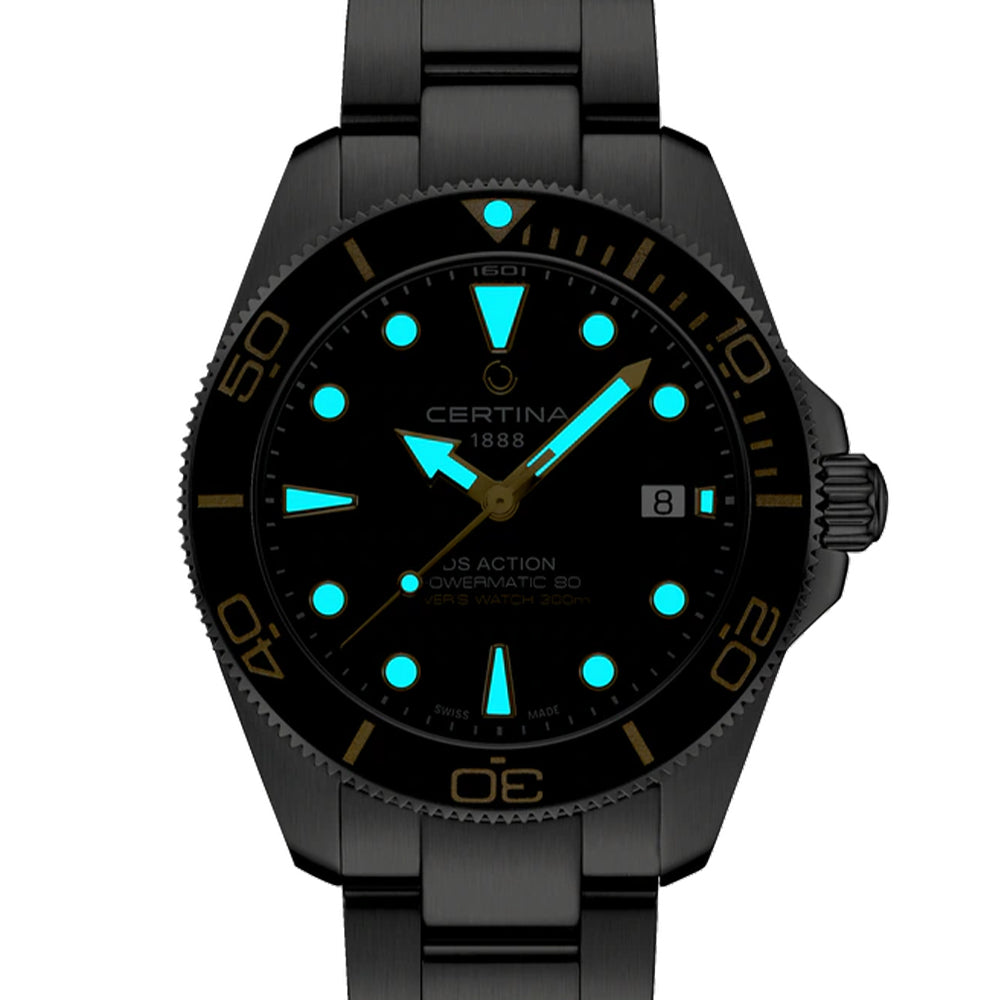 DS Action Diver "New DS Concept Extreme Shock Resistance" 40.5mm - Black on Bracelet
