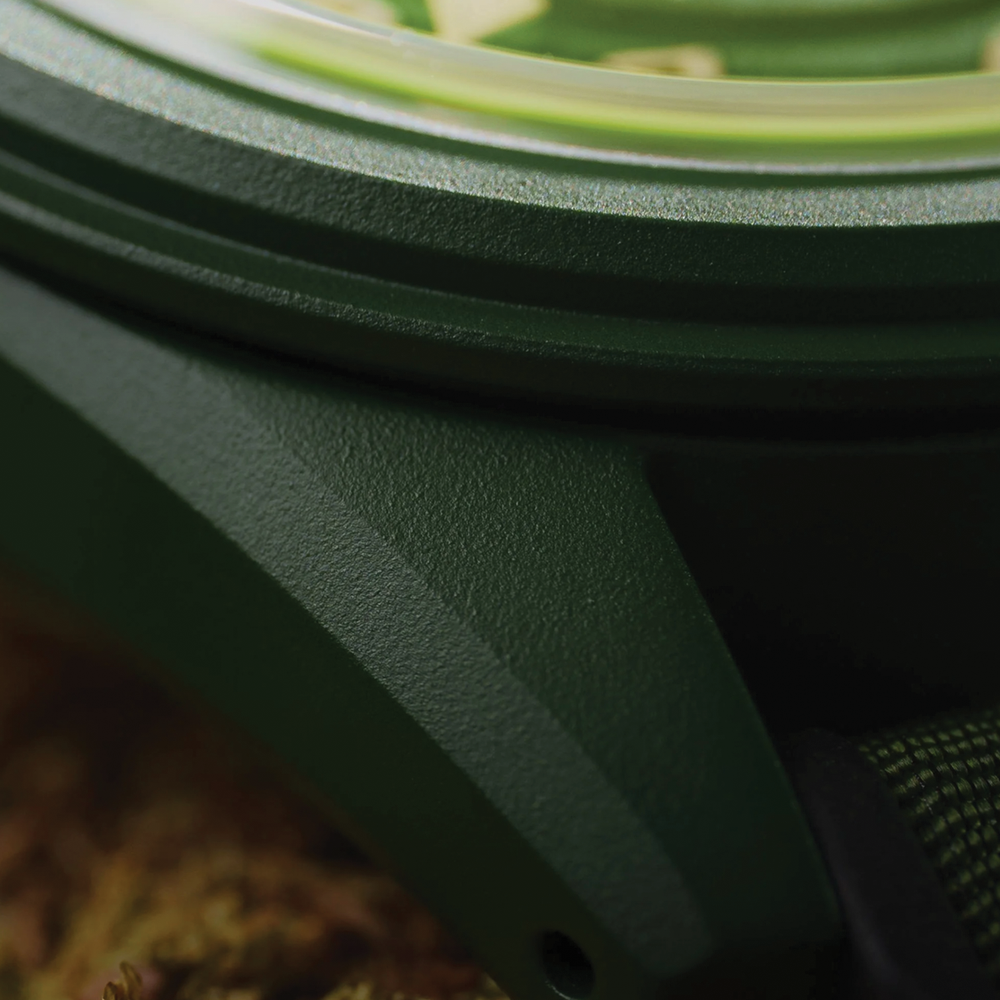 Sector II Field Titanium Canopy 38mm - Green on Rubber Strap