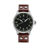 Pilot Watch Basic Augsburg 42mm - Black on Leather Strap