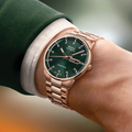 Commander Datoday Rose Gold 40mm - Green on Bracelet