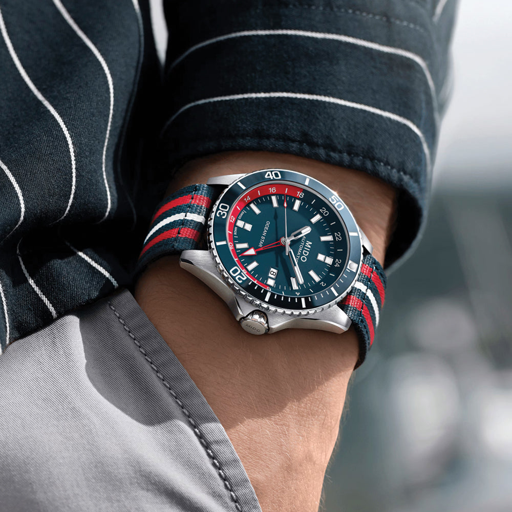 Ocean Star GMT Special Edition 44mm - Blue on Bracelet w/ Additional Fabric Strap