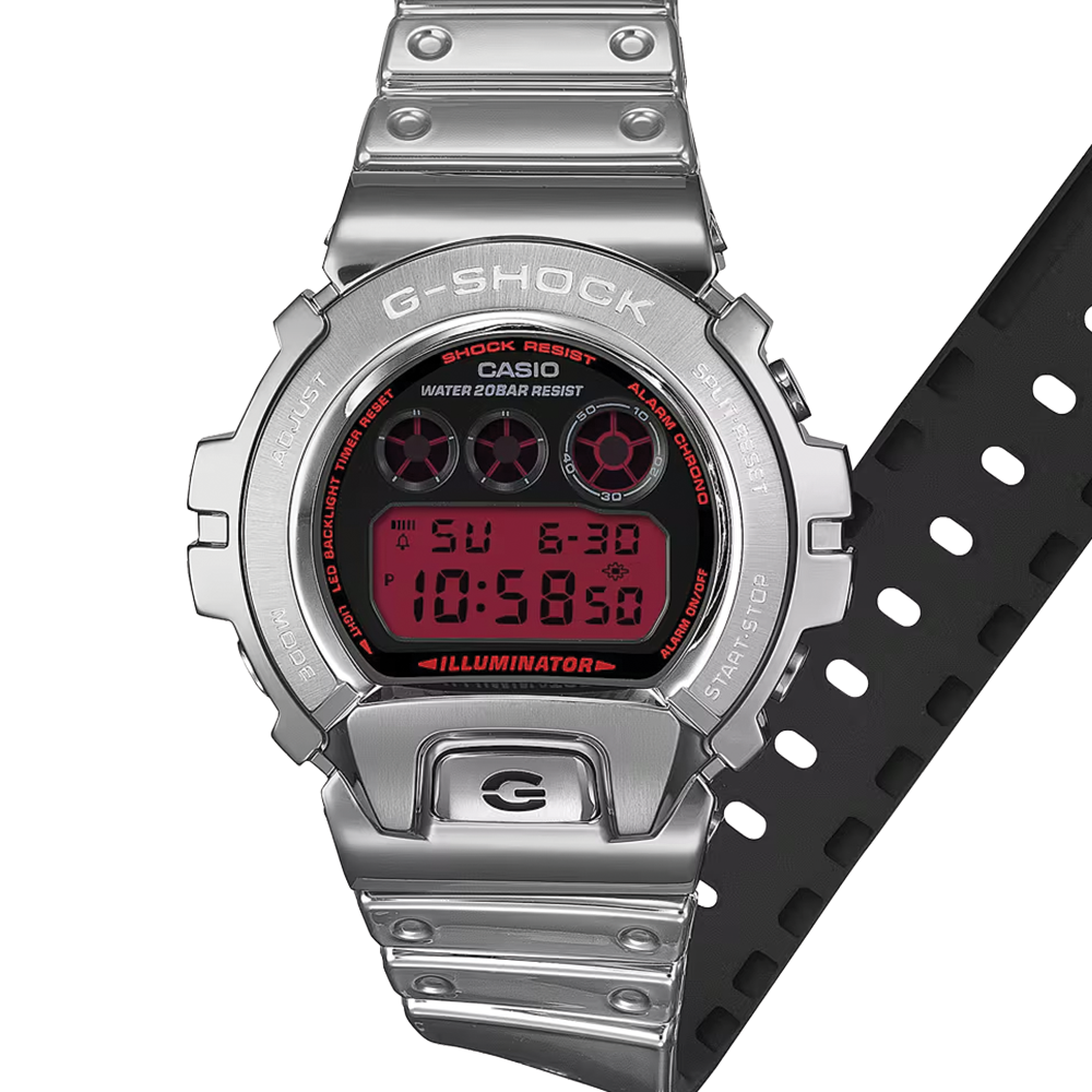 GM6900YRA-8 Digital Quartz 49.7mm - Black on Resin Band