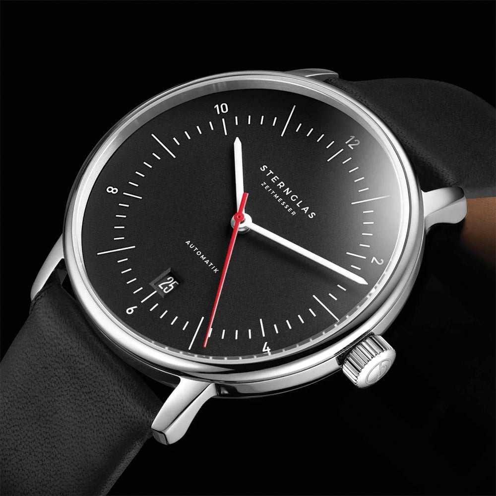 Naos Automatic 38mm - Black on Leather Strap