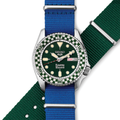 SRPM21 5 Sports Rowing Blazers x Wind Vintage Limited Edition 38mm - Green on Bracelet w/ Additional Fabric Strap