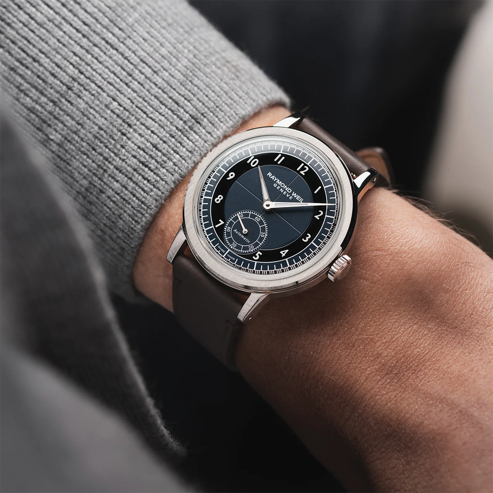 Millesime Small Seconds Tuxedo Dial 39mm - Blue on Leather Strap