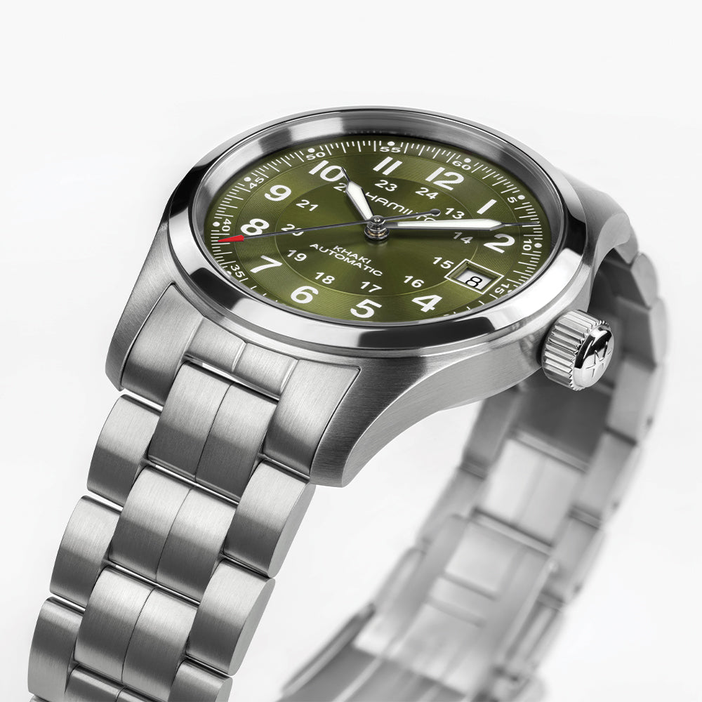 Khaki Field Auto Date 42mm - Green on Bracelet